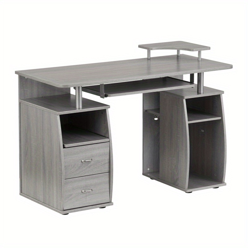   mobili complete computer workstation desk with storage grey details 4