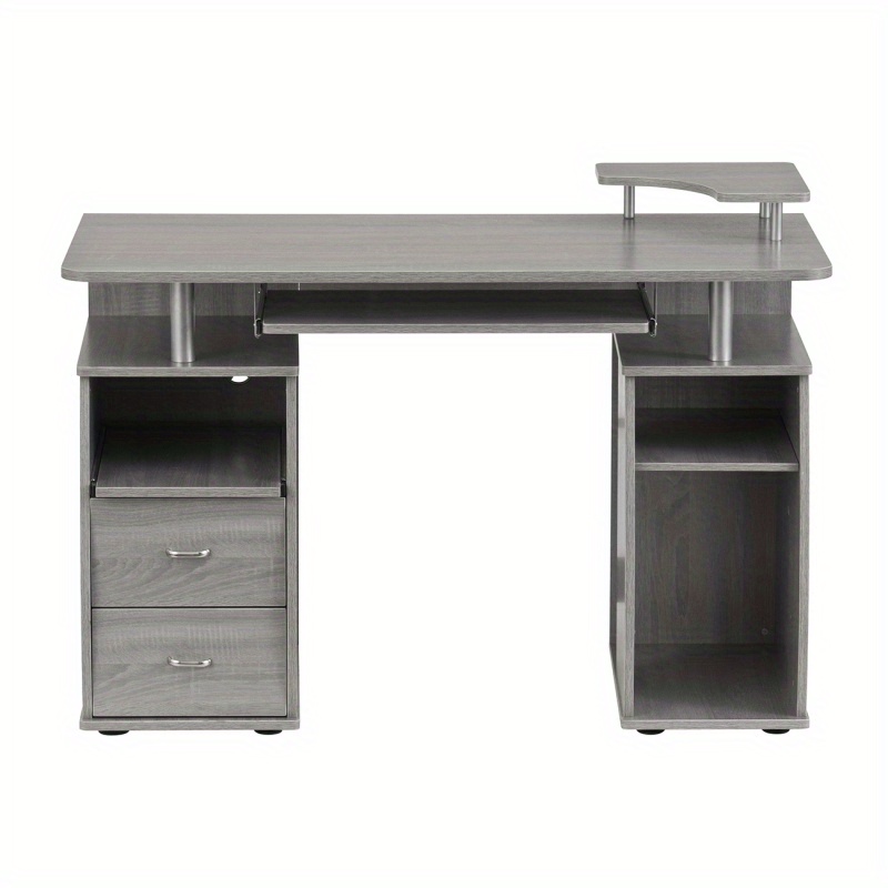   mobili complete computer workstation desk with storage grey details 9