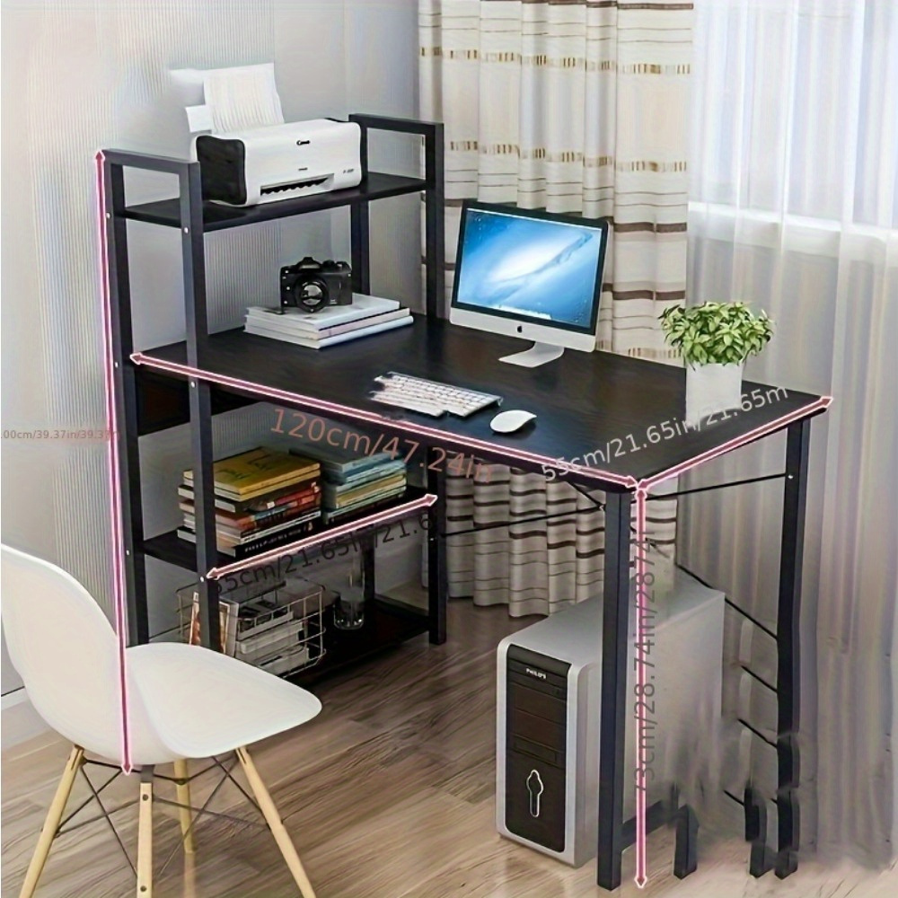 simple computer desktop home simple rental integrated table desk desk bookshelf combination bedroom desk details 1