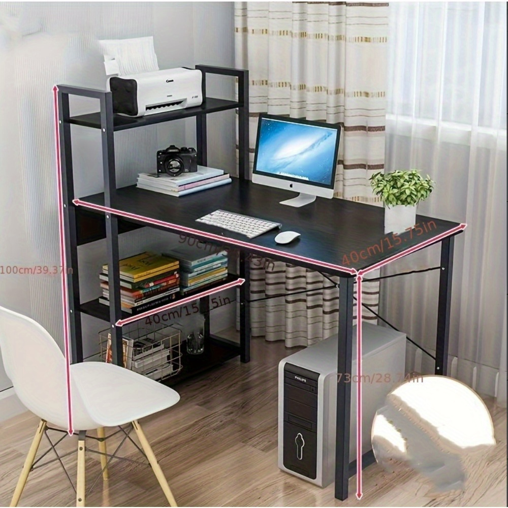 simple computer desktop home simple rental integrated table desk desk bookshelf combination bedroom desk details 2