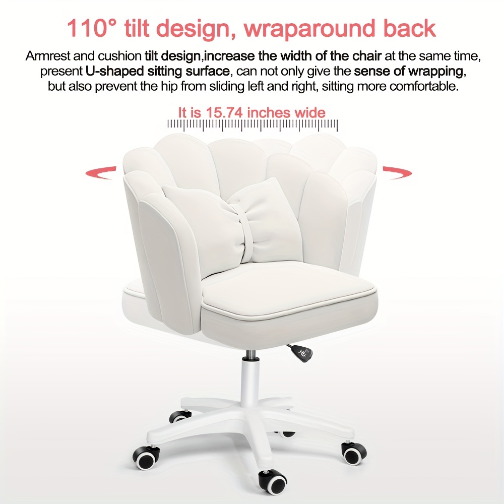 office tables and chairs are equipped with movable wheels comfortable fabric filled cushions and height adjustable computer dresser chair with medium back and wide seat details 6