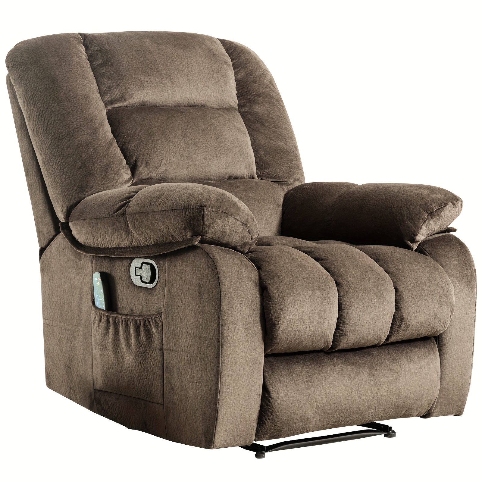 power single chair lift chair with full body massage and ergonomic living room lounge chair comfortable padded recliner with side storage bag brown details 5