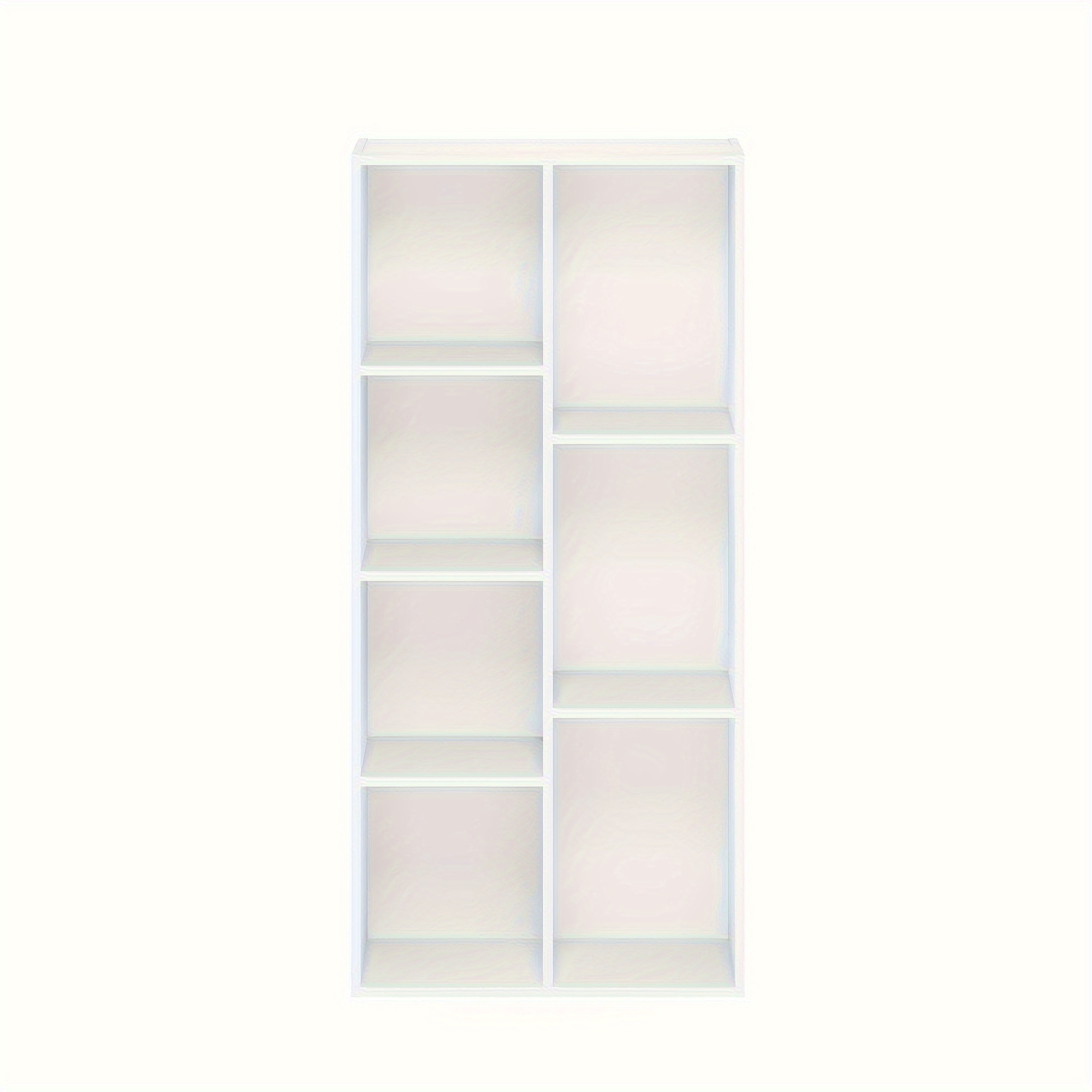 7 cube bookcase bookshelf storage organizer white pink multi purpose shelving unit for books clothes toys home office living room bedroom modern design easy assembly details 0