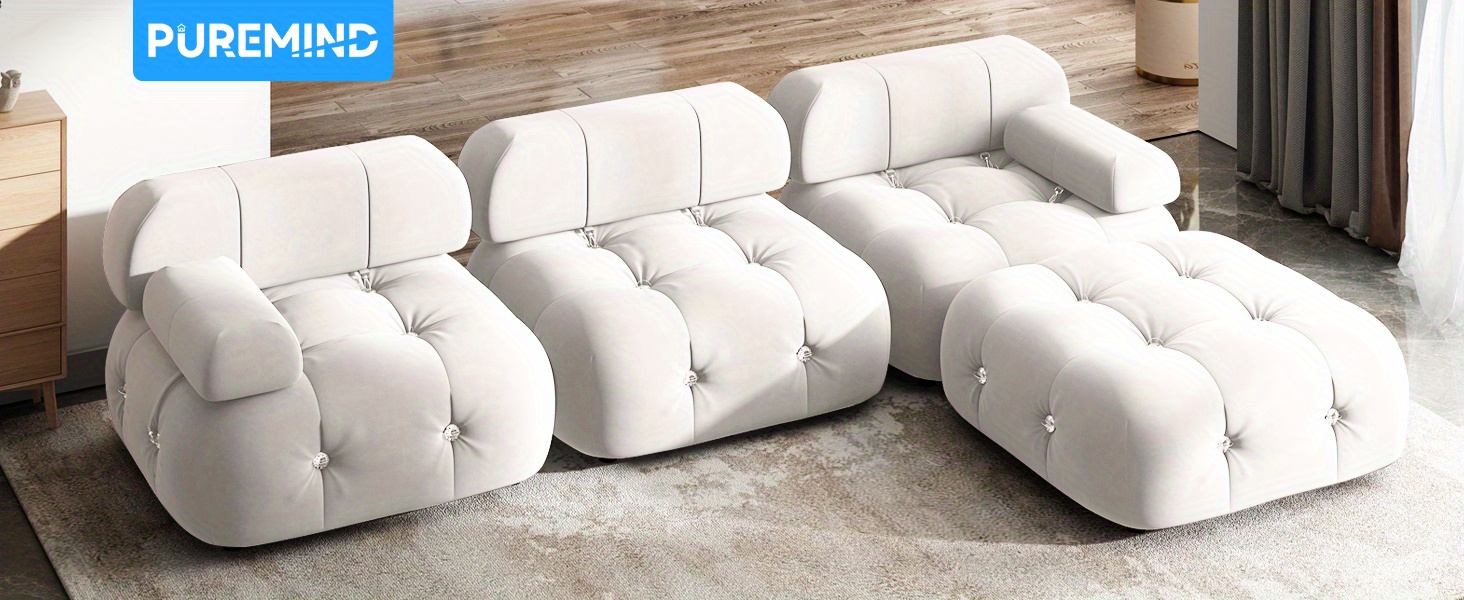 modular l shape couch modern velvet convertible modular sectional couch sofa large 3 seat could couch sofa diy combination bubble couches for living room apartment beige details 0