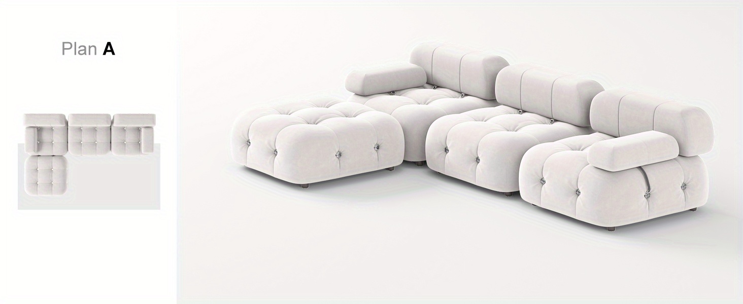 modular l shape couch modern velvet convertible modular sectional couch sofa large 3 seat could couch sofa diy combination bubble couches for living room apartment beige details 2