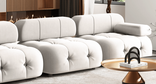 modular l shape couch modern velvet convertible modular sectional couch sofa large 3 seat could couch sofa diy combination bubble couches for living room apartment beige details 5