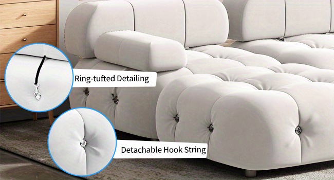 modular l shape couch modern velvet convertible modular sectional couch sofa large 3 seat could couch sofa diy combination bubble couches for living room apartment beige details 8