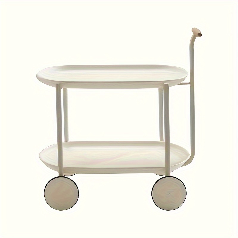 1pc movable small small cart double layered coffee table modern living room storage cart home organization details 2