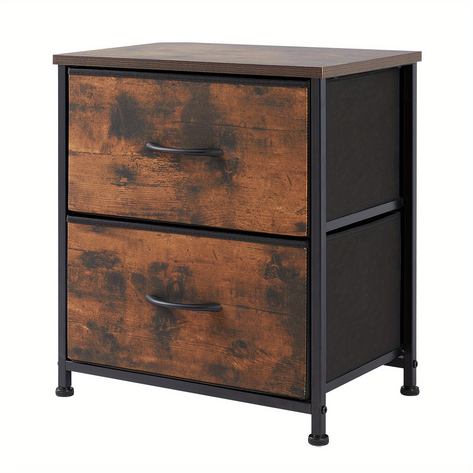 nightstand small dresser with 2 fabric drawers side bedroom end table kids bedside storage furniture for 20 tall night stand for closet entryway college dorm black details 2