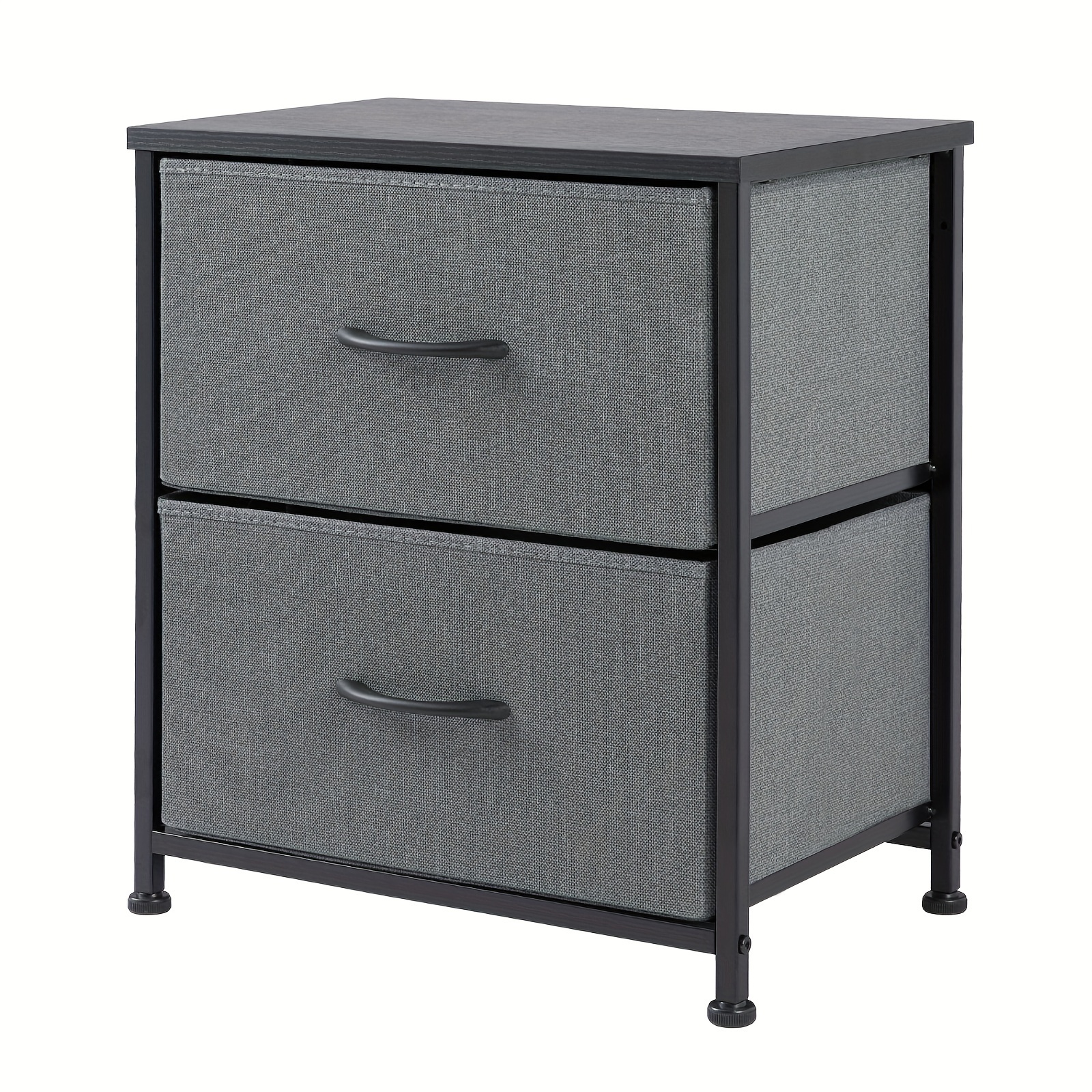 nightstand small dresser with 2 fabric drawers side bedroom end table kids bedside storage furniture for 20 tall night stand for closet entryway college dorm black details 5