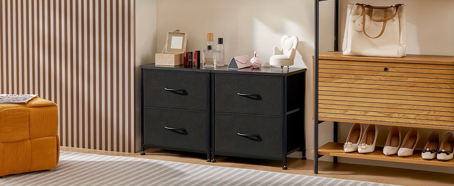 dresser for bedroom storage with 2 drawer organizer closet chest small clothes fabric cabinet furniture drawer nightstand for bedroom living room nursery entryway details 4