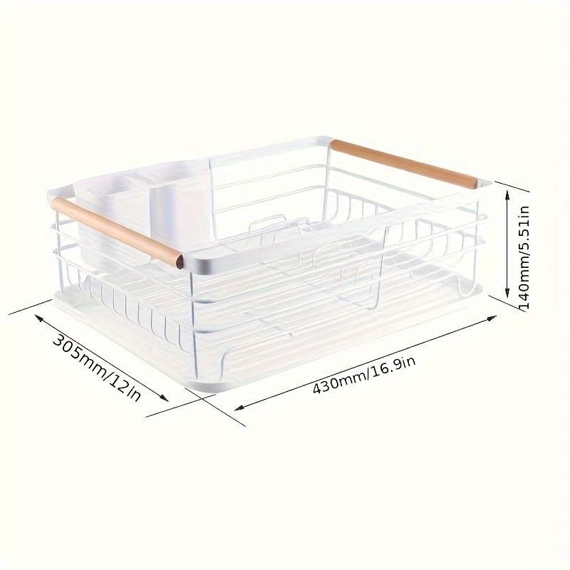 1pc dish rack countertop double layer dish drying rack with drainboard and utensil holder large capacity space saving dish storage organizer for kitchen countertop kitchen organizers and storage kitchen accessories details 2