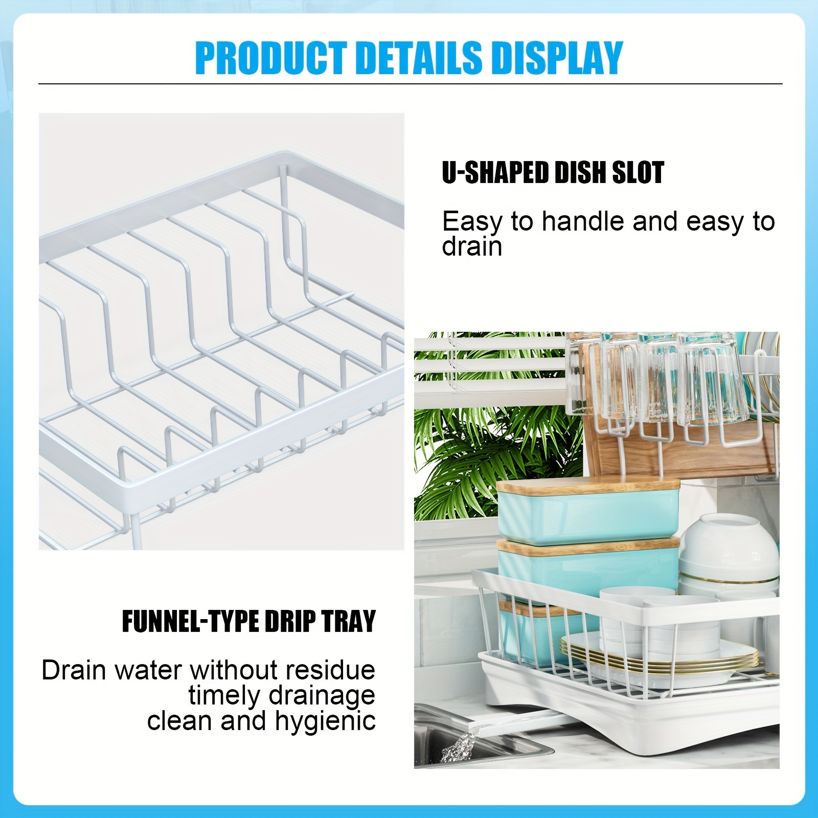 space saving 2 layer high capacity sink with bowl and dish holder above equipped with cutting board bowl and cup holder kitchen organizer durable details 7