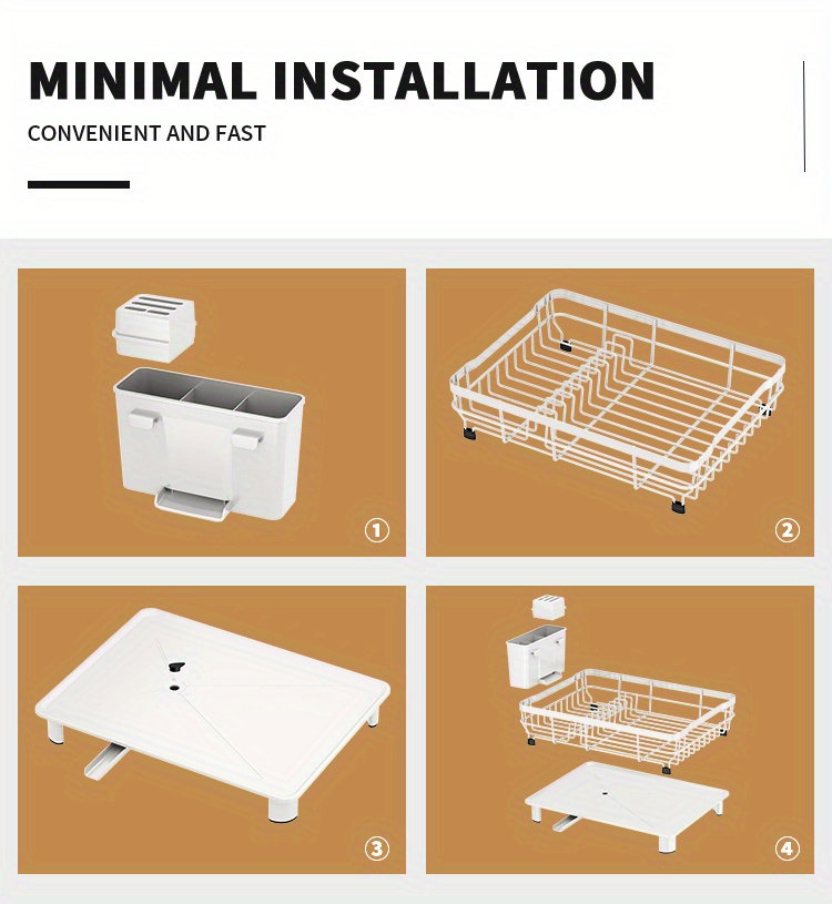 1 pc large dish drying rack dish racks for kitchen counter dish drainer organizer with utensil holder   drying rack with drain board kitchen accessories details 3