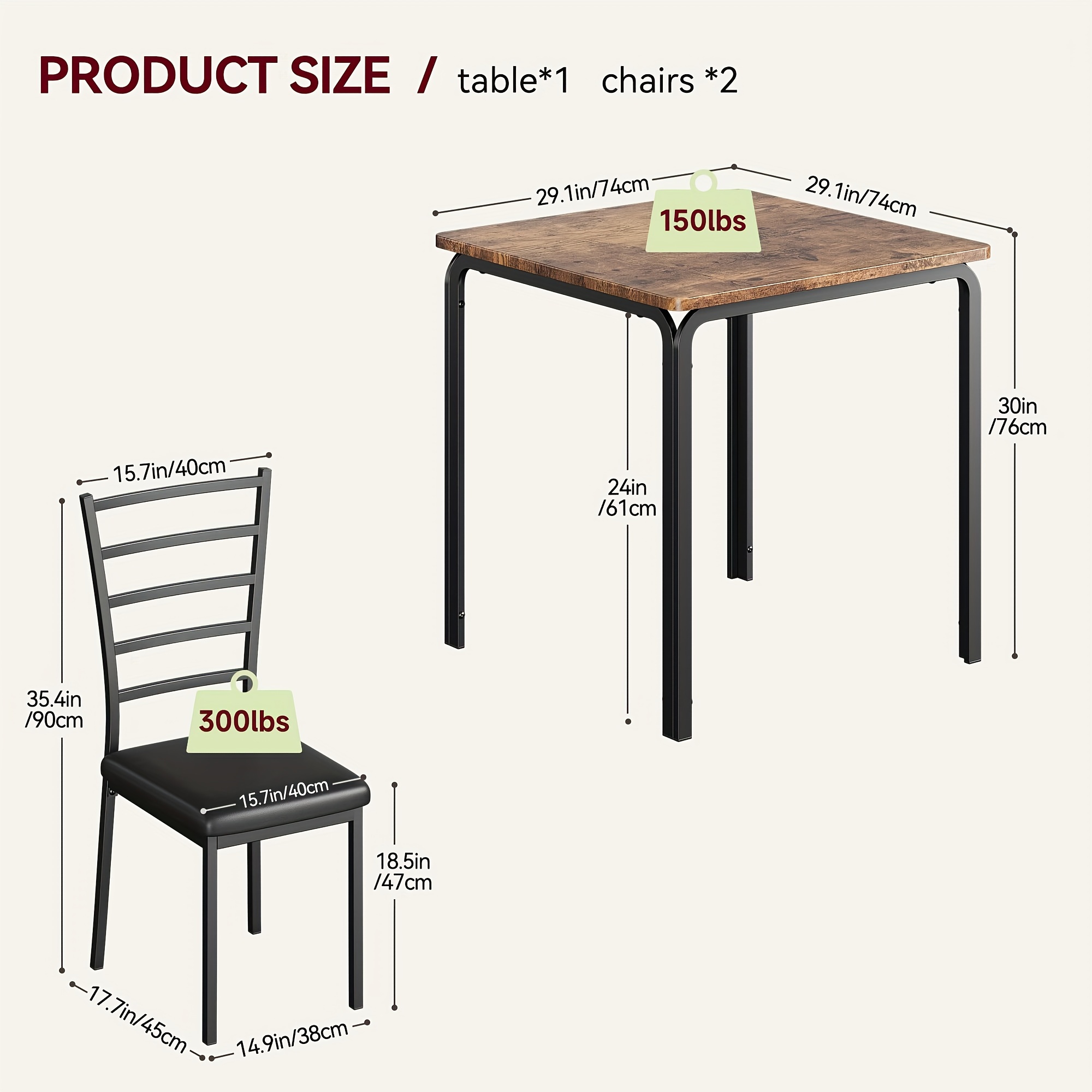 dining   small   kitchen dinner table set for   saving wood modern dinette with upholstered dining room furniture for   apartment home office small space 3 piece details 6